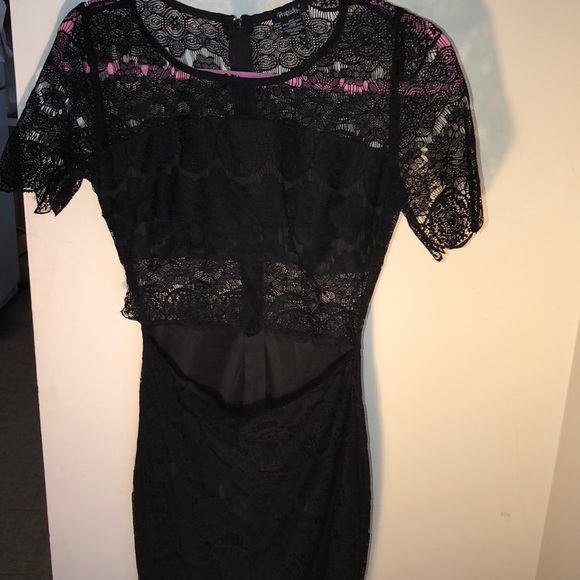 Black lace mini dress - Picture 1 of 5